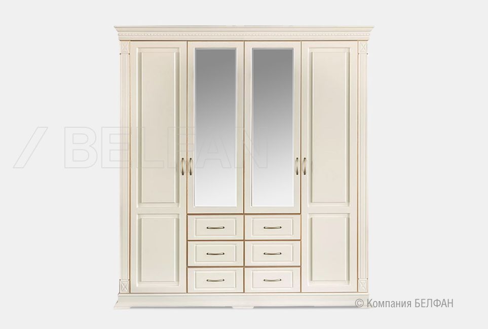 Шкаф 4-х дверный "Верди Люкс" массив и шпон дуба 2