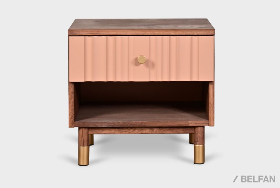 Тумба прикроватная "Меридиан" (с нишей) массив дуба, МДФ 2