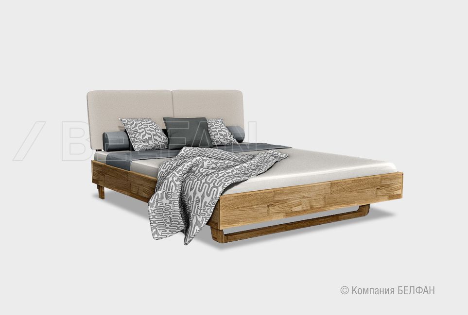 Кровать "Wallstreet" (мягкое изголовье) массив дуба 1