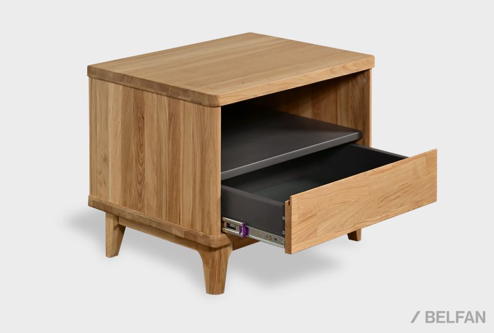 Тумба прикроватная "Wallstreet" (с нишей) массив дуба, МДФ 3