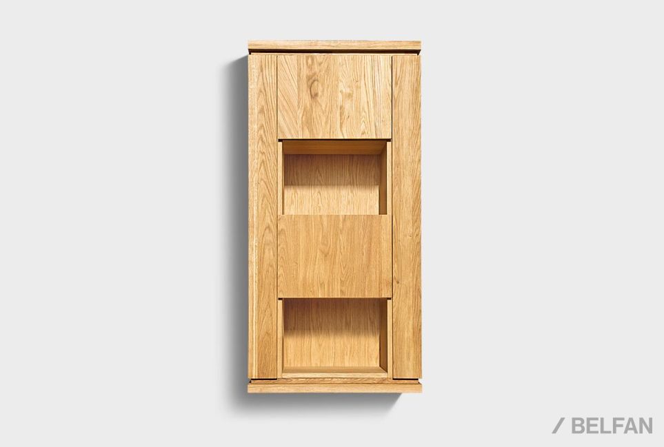 Шкаф настенный вертикальный "Берген" (правый) массив и шпон дуба 4
