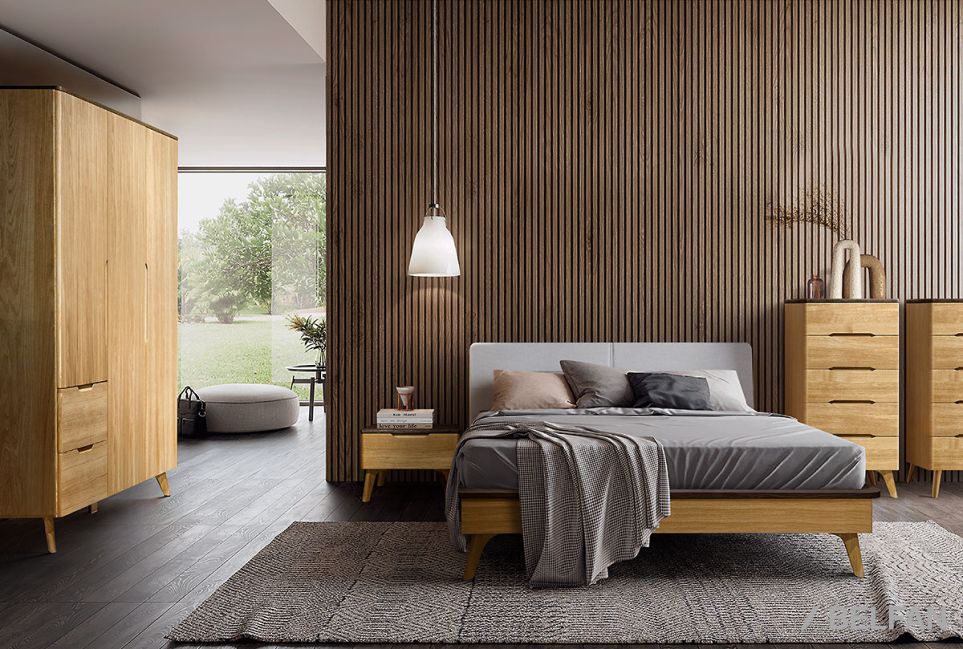 Шкаф для одежды 3-х дверный "Elva" массив и шпон дуба 6