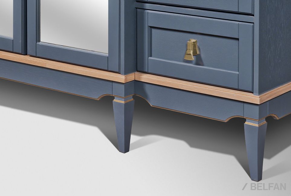 Шкаф для одежды 4-х дв. "Стюарт" (с зеркалом) массив и шпон дуба 5