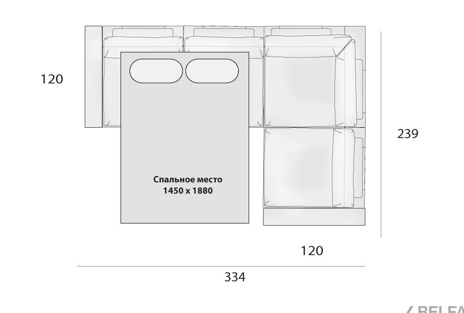 "Lofft" диван угловой 4