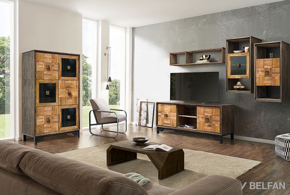 Тумба "Cube Design" 3 (с нишей) массив и шпон дуба 4