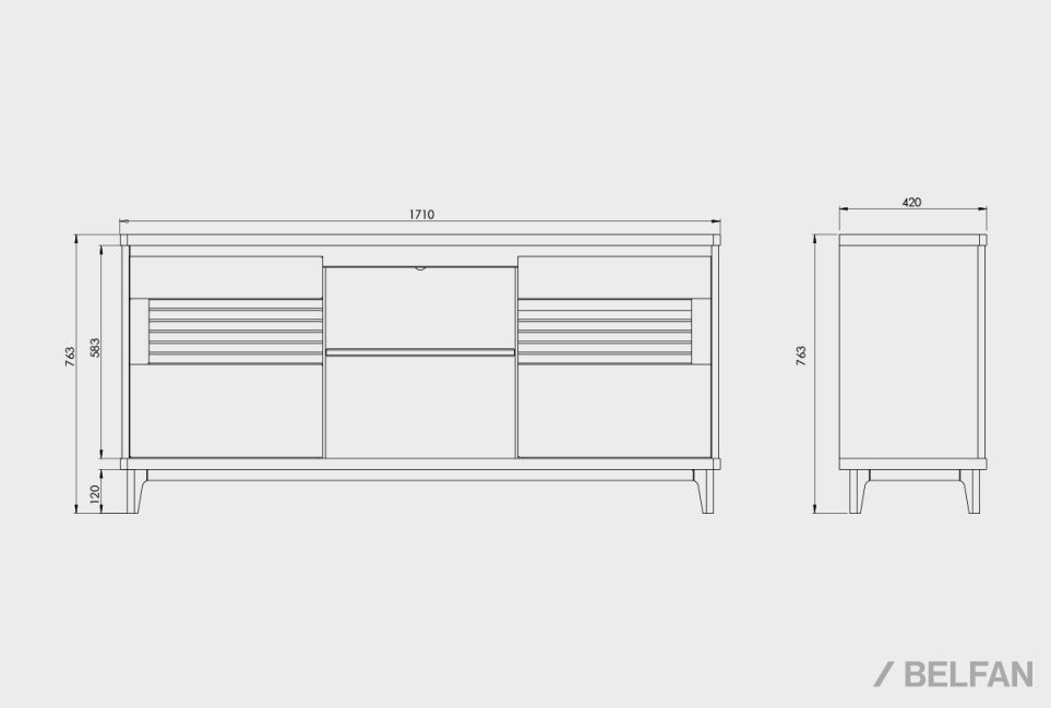Тумба "Wallstreet" 3 (с нишей) массив дуба, МДФ 2