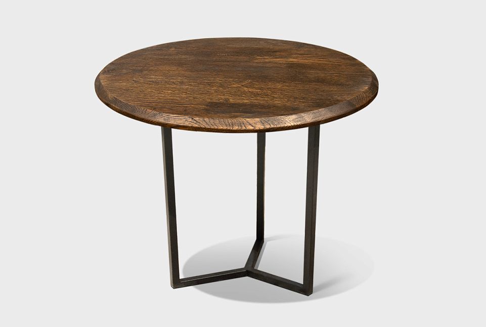 Стол журнальный "Art Collection" круглый 50; бейц-масло, чёрный металл