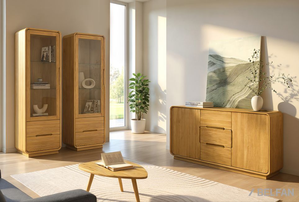 Витрина 1-но дверная "Монблан" (левая) массив дуба 4