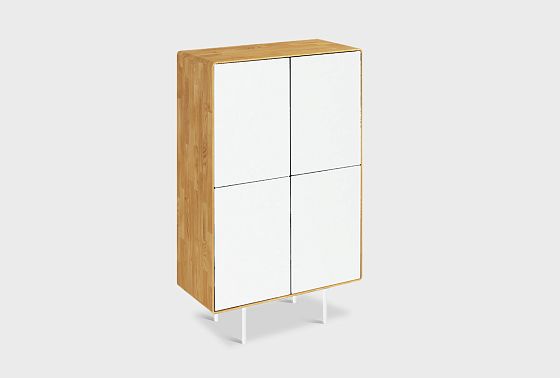 Тумба высокая "Норман" 4 массив дуба, МДФ, металл 3