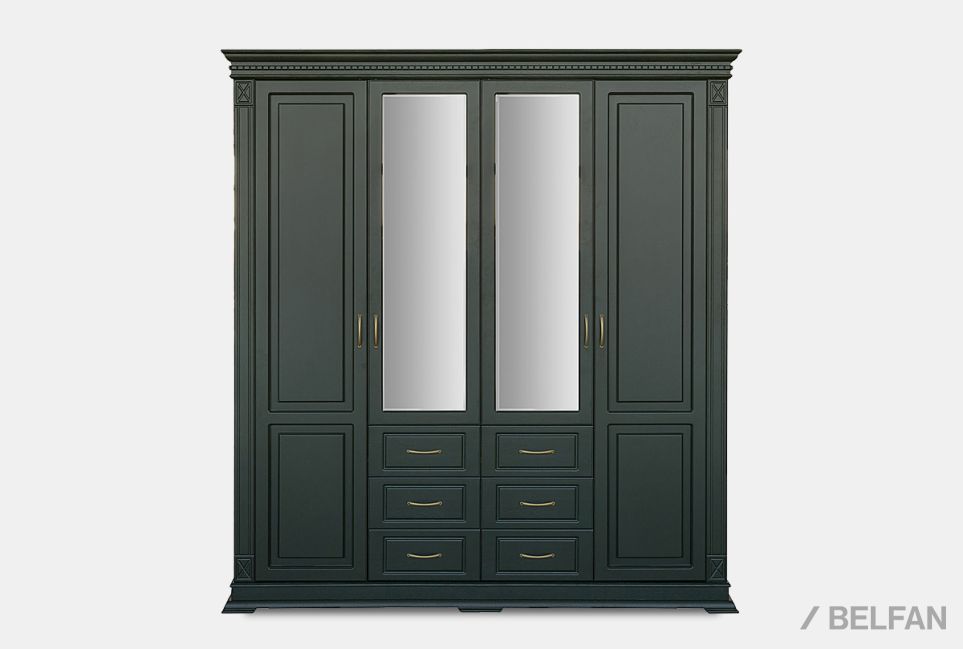 Шкаф 4-х дверный "Верди Люкс" массив и шпон дуба 2