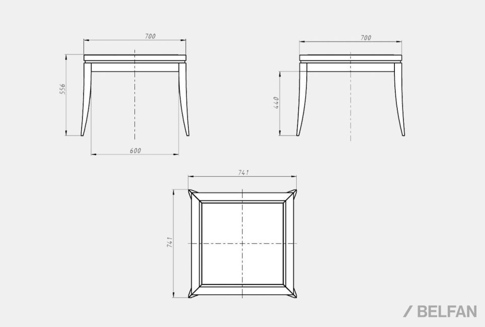 Стол журнальный "Costa" массив и шпон дуба 3