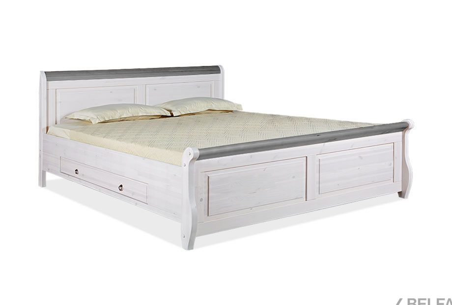 Кровать двуспальная "Мальта-М" 160 (с ящиками) массив сосны 1