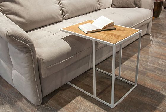 Стол кофейный "Art Collection" приставной массив дуба, металл 4