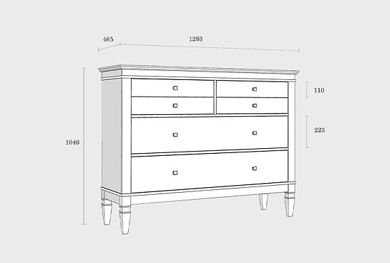Комод "Ольса-С" 042 массив сосны 8