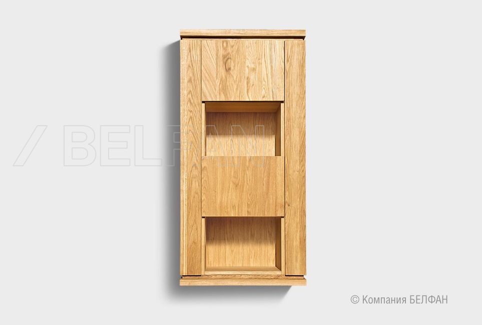 Шкаф настенный вертикальный "Берген" (правый) массив и шпон дуба 2