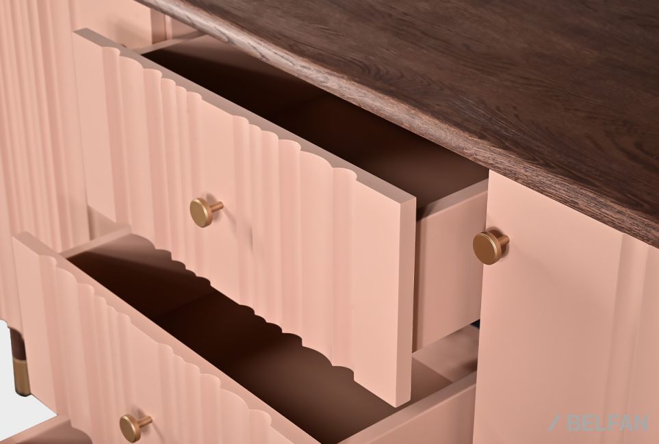 Тумба "Меридиан" 3 (с ящиками) массив дуба, МДФ 3