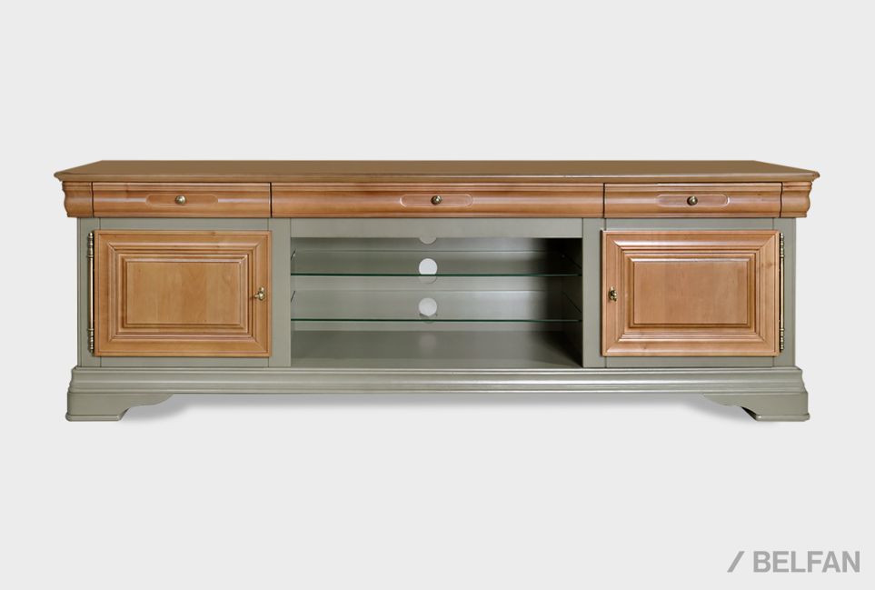 Тумба под ТВ "Оливия" массив и шпон ольхи 3