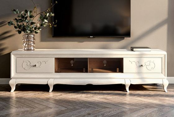 Тумба под ТВ 4-х секционная "Соната" (декор) массив и шпон дуба 9