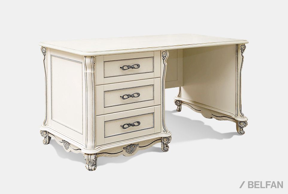 Стол письменный "Алези 1" с ящиками (1 тумба слева) массив и шпон дуба 1