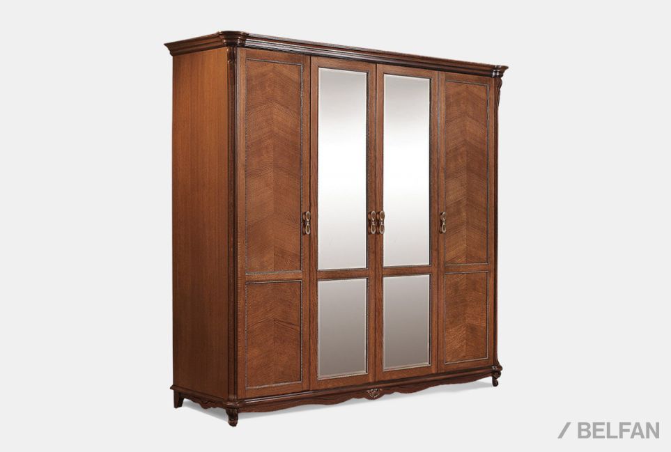 Шкаф 4-х дв. "Алези" массив и шпон дуба 1