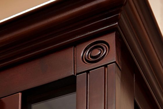 Шкаф с витриной "Полонез" 01 массив и шпон бука 4