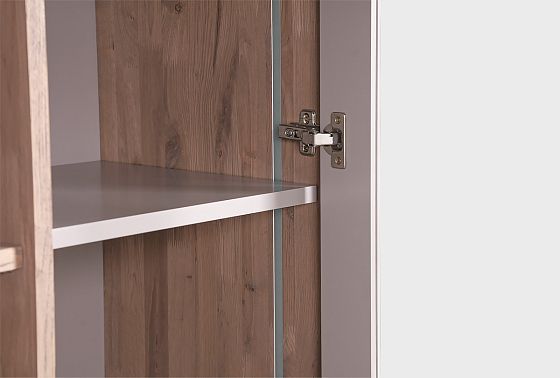 Витрина 2-х дверная "Меридиан" с нишей (комбинированная) массив дуба, МДФ 3