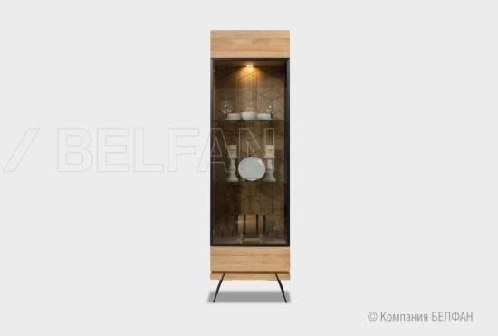 Витрина 1-но дверная "Etna" (правая) массив дуба, металл 5