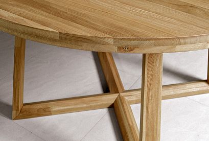 Стол обеденный "Мидгард" (раскладной); раскл.; 1200-1600x1200; бейц-масло