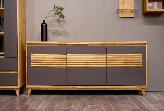 Тумба "Уоллстрит" 3 массив дуба, МДФ 6