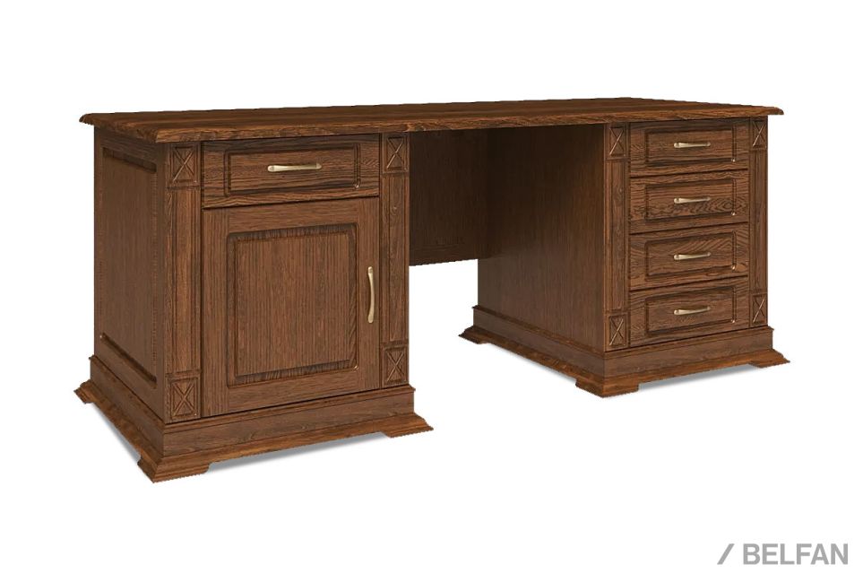 Стол письменный "Верди Люкс 7" массив и шпон дуба 1