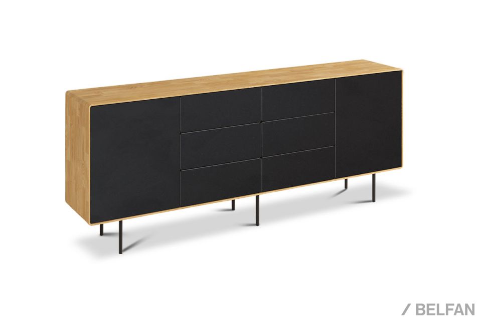 Тумба "Norman" 4 (с ящиками) массив дуба, МДФ, металл 1