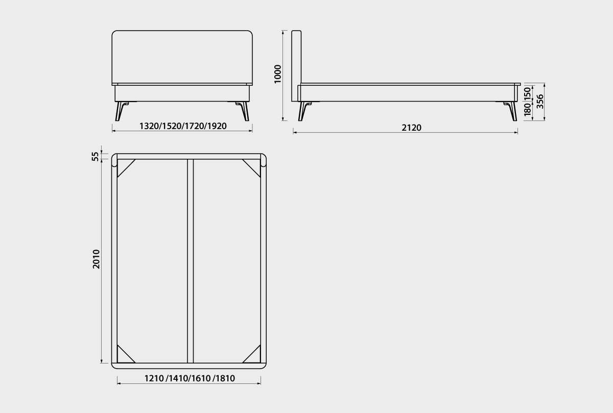 Кровать "Elva" (мягкое изголовье) массив и шпон дуба 3