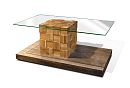 Стол журнальный "Cube Design" (стекло); графит, бейц-масло