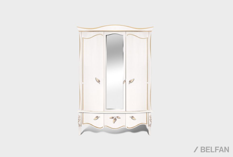 Шкаф для одежды 3-х дв. "Трио" (распашной) массив и шпон дуба 2