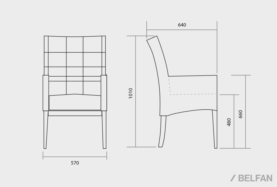 Стул "Берген" М с подлокотниками массив берёзы 2