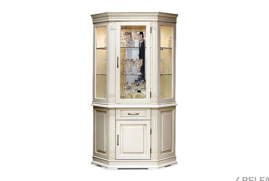 Шкаф комбинированный угловой "Верди Люкс 1уз" массив и шпон дуба 2