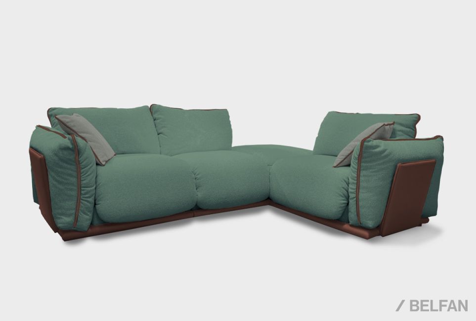 "Ferre" диван 3-х местный с пуфом 1