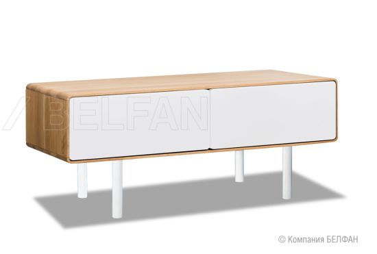 Тумба под ТВ низкая "Norman" 2 массив дуба, МДФ, металл 6