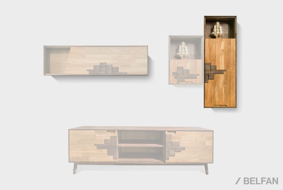 Шкаф навесной "Irving Design" 120 (правый) массив дуба 7