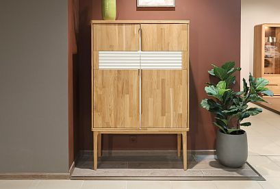 Тумба высокая "Уоллстрит"; *А-012.82; к-бейц-масло, ф-бейц-масло, вст-белый