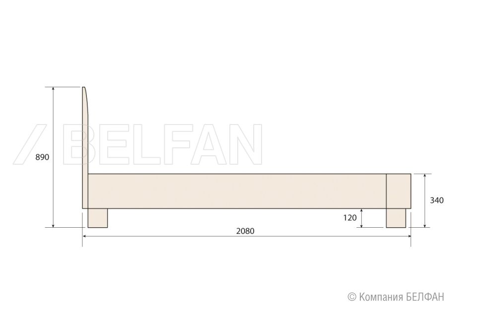 Кровать "Норд" массив дуба 5