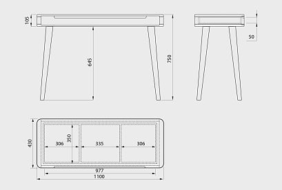 Стол туалетный "Ирвинг"; бейц-масло