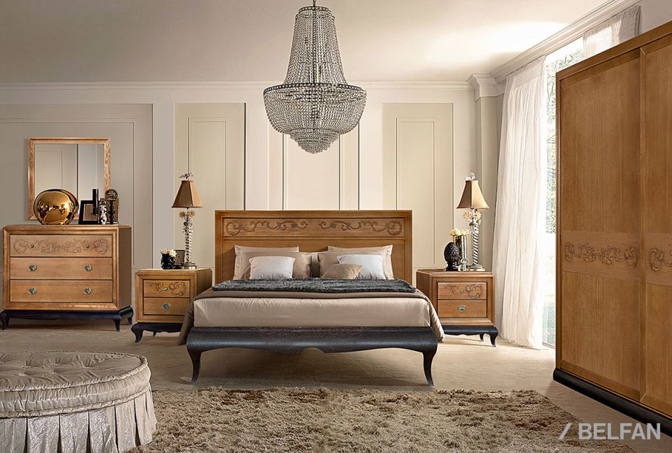 Кровать "Соната" с декором (низкое изножье) массив и шпон дуба 3