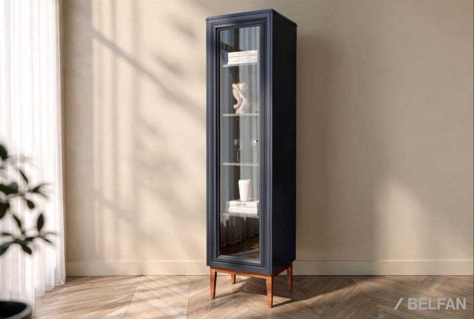 Витрина 1-но дв. "Сакраменто" (левая) массив и шпон дуба, МДФ 1