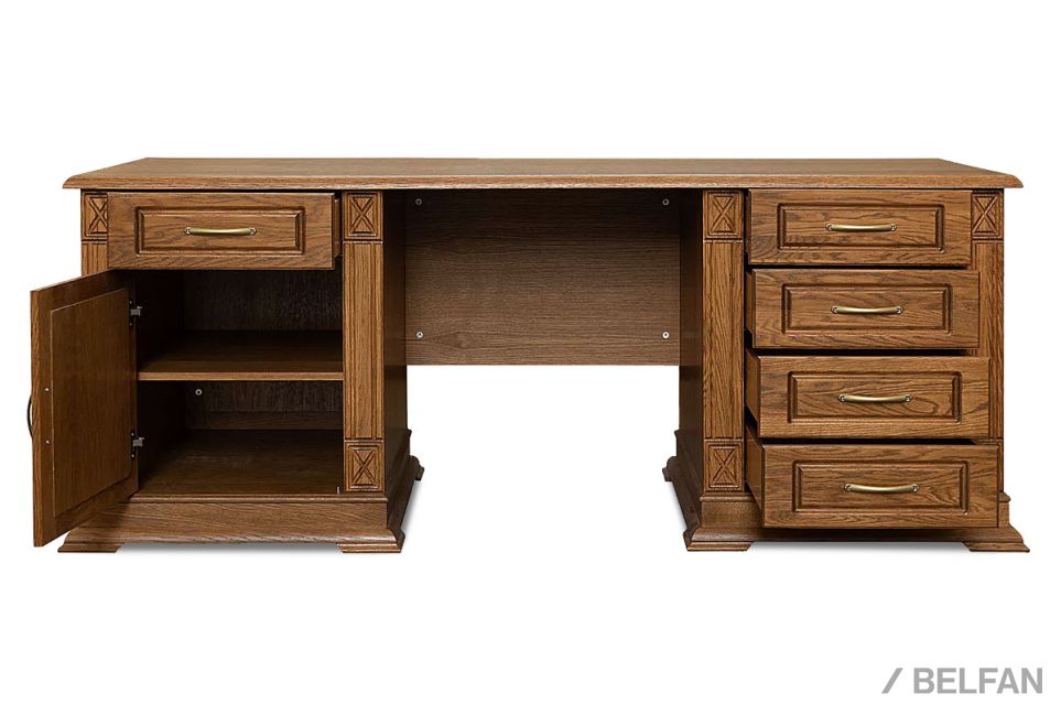 Стол письменный "Верди Люкс 7" массив и шпон дуба 2