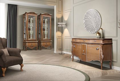 Шкаф с витриной 1-но дв. "Трио" (левый)