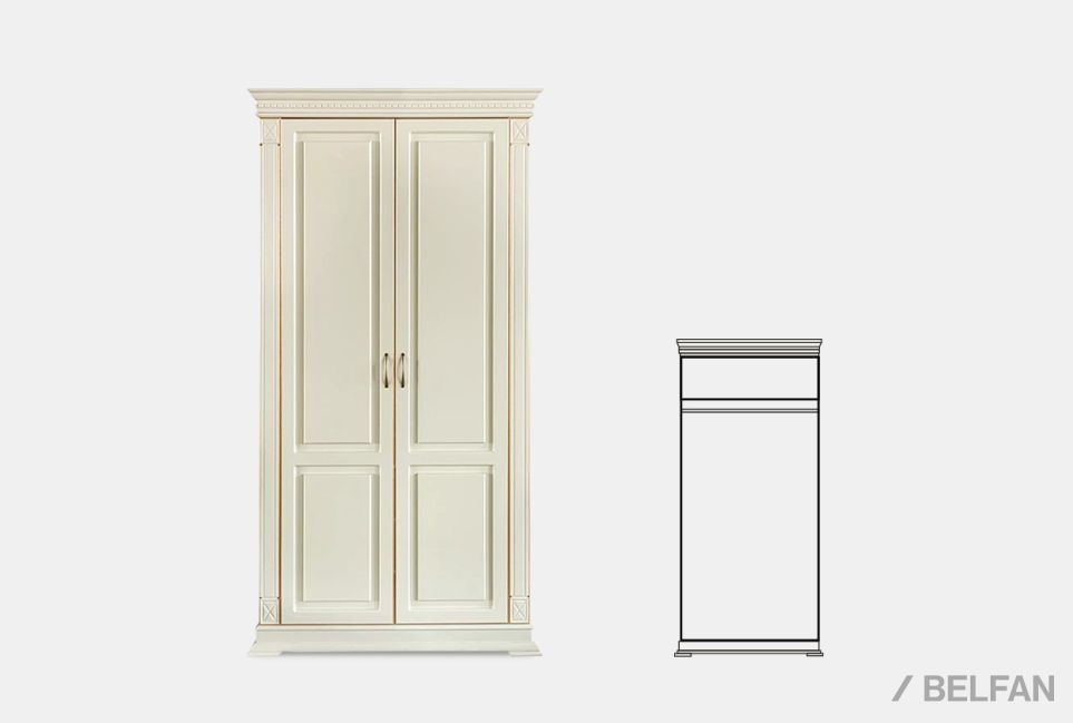 Шкаф 2-х дверный "Верди Люкс" массив и шпон дуба 1