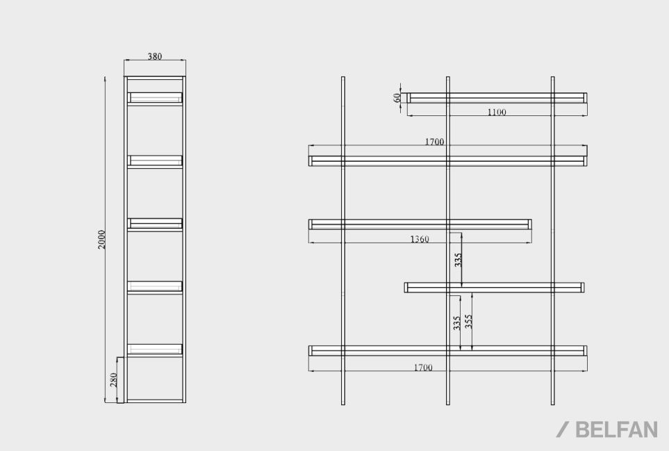 Стеллаж "Art Collection" 453 массив дуба, металл 4
