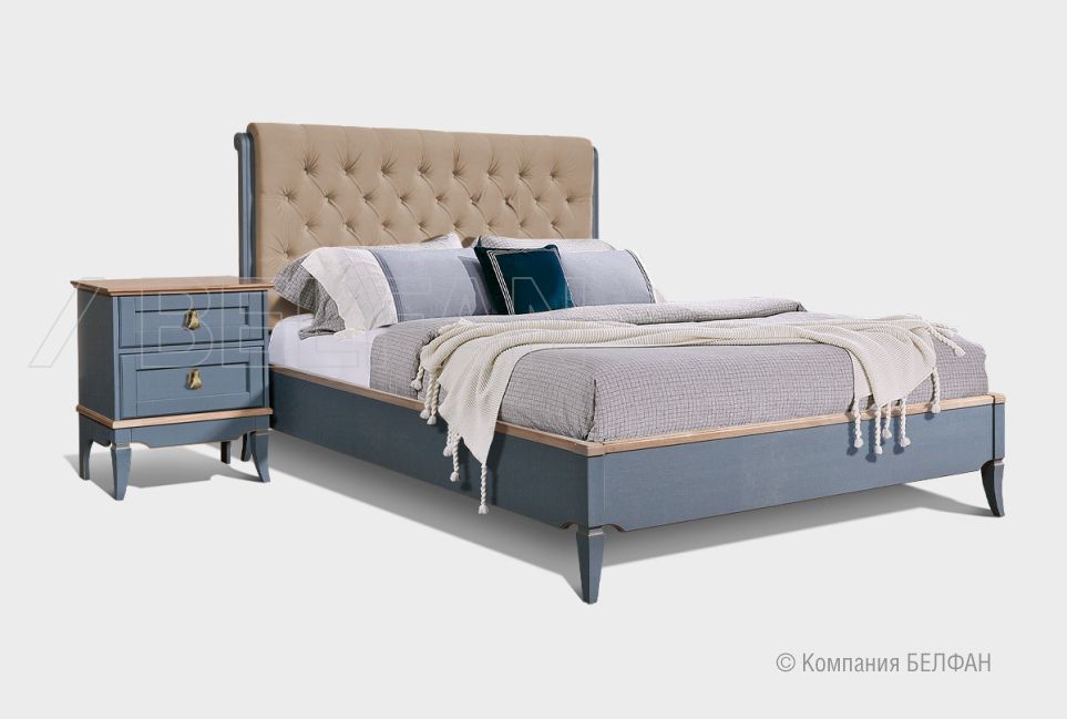 Кровать "Стюарт" (мягкое изголовье) массив и шпон дуба 1