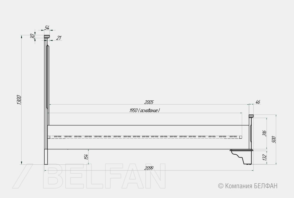 Кровать "Brianson" массив и шпон дуба, МДФ 7